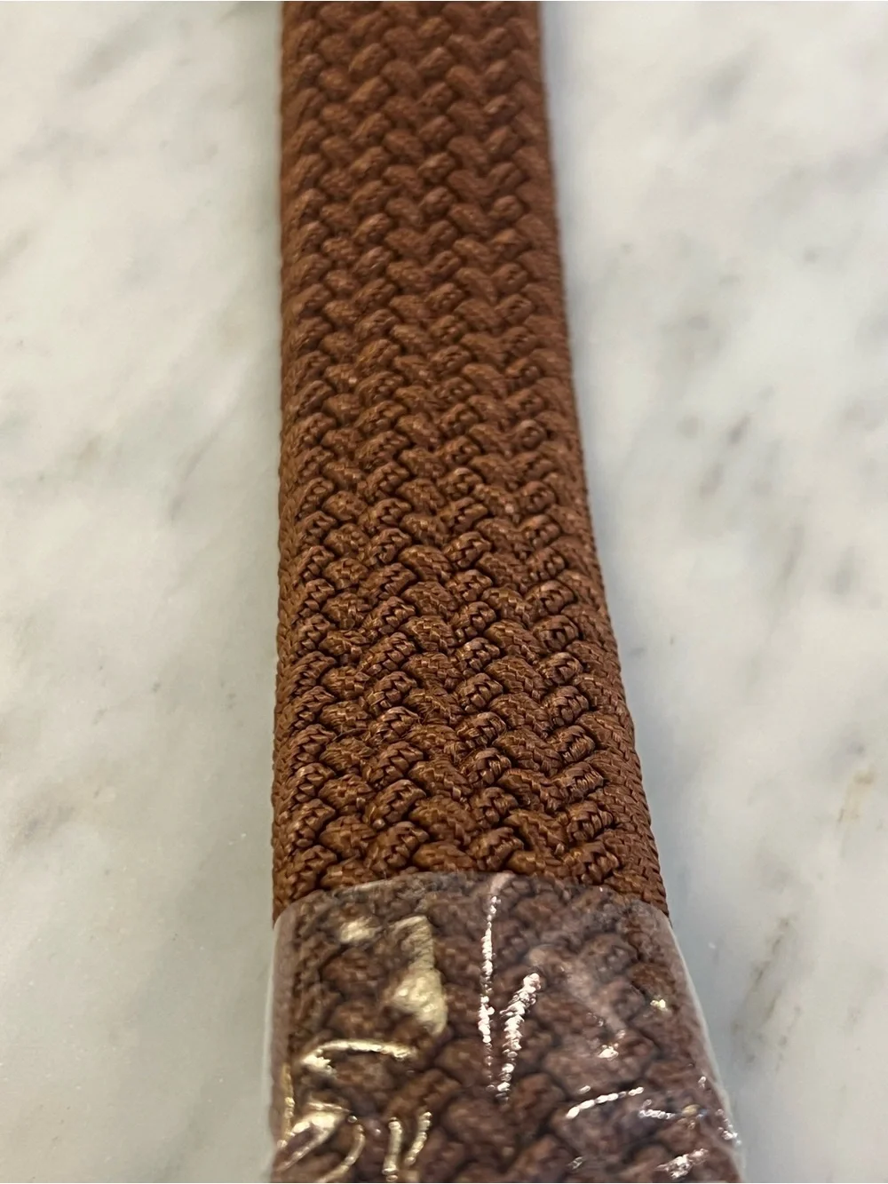 Mugsy Men’s Brown Braided Stretch Belt with Leather Accents (NWT)